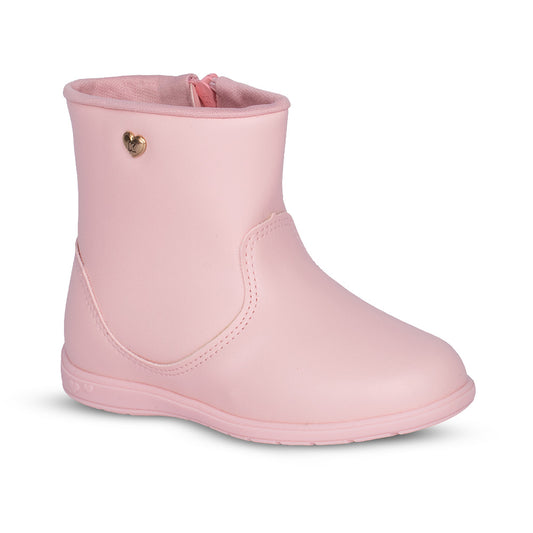 Bota Infantil Menina Kidy Baby Nude Soft Coração Primeiros Passos