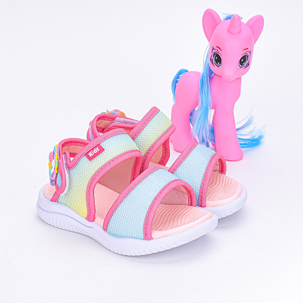 Sandália Menina Infantil Kidy Fly Baby Marinho e Rosa