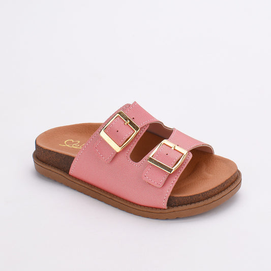 Sandália Papete Infantil Menina Kidy Fashion Com Fivela Nude