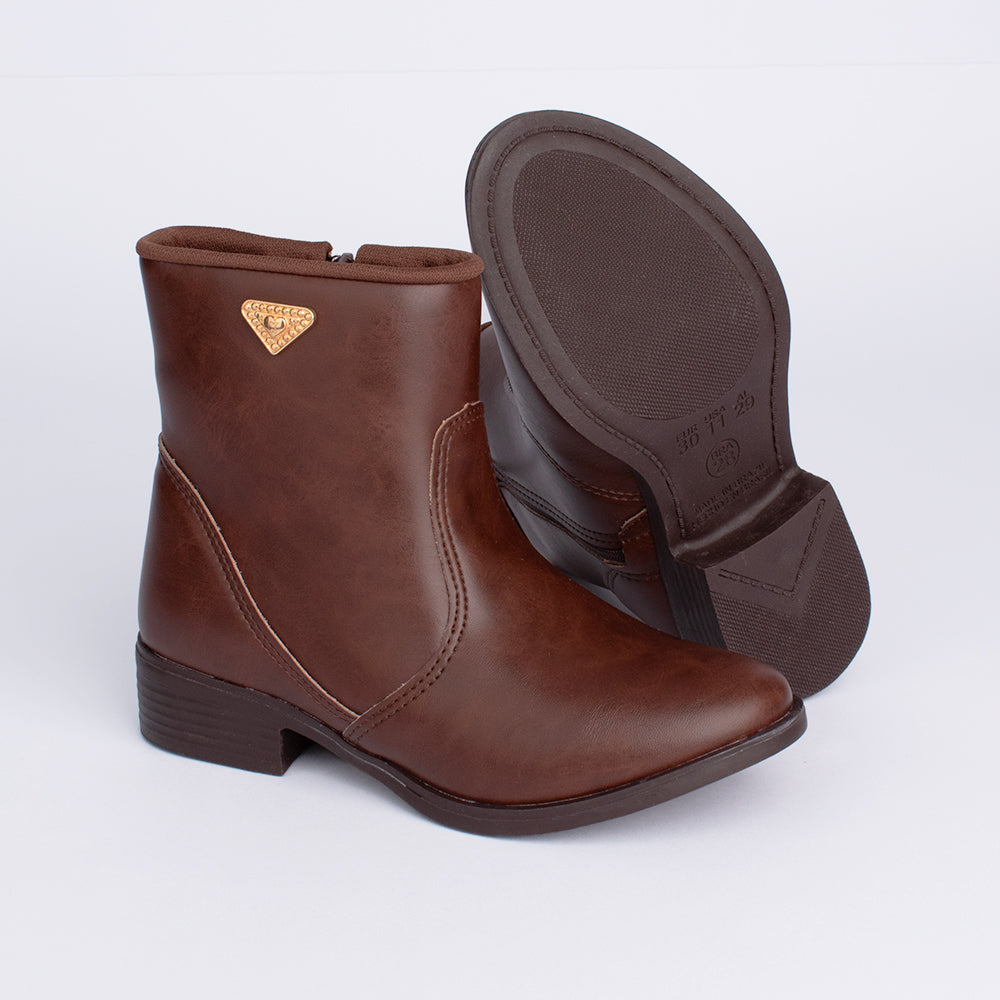 BOTA INFANTIL MENINA KIDY MONTARIA MARROM