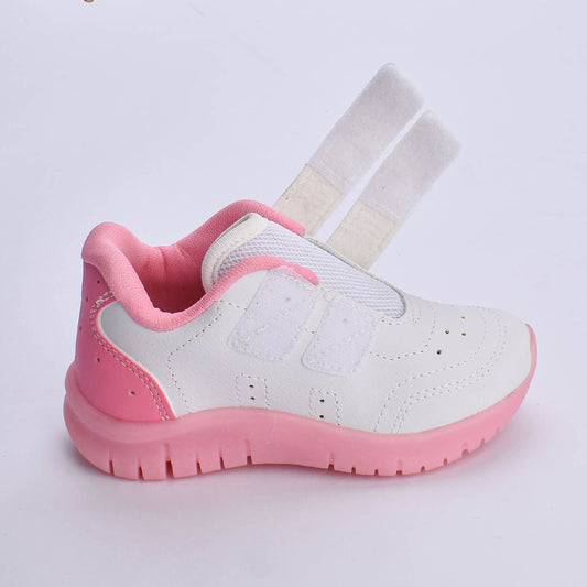 Tênis Menina Infantil Kidy Ultra Flex Branco, Rosa e Pink
