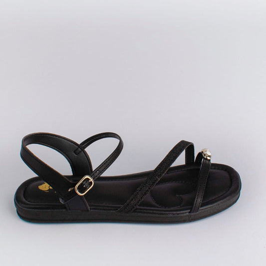 Rasteira Menina Kidy Flat Preto - Kidy Calçados -