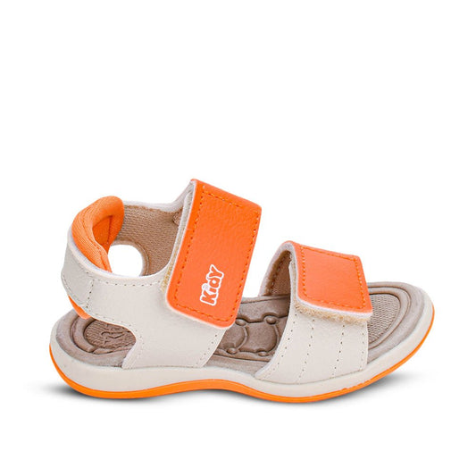 Sandália Bebê Menino Kidy Baby Equilíbrio Natural/Laranja Antiderrapante 16 ao 22 - Kidy Calçados -