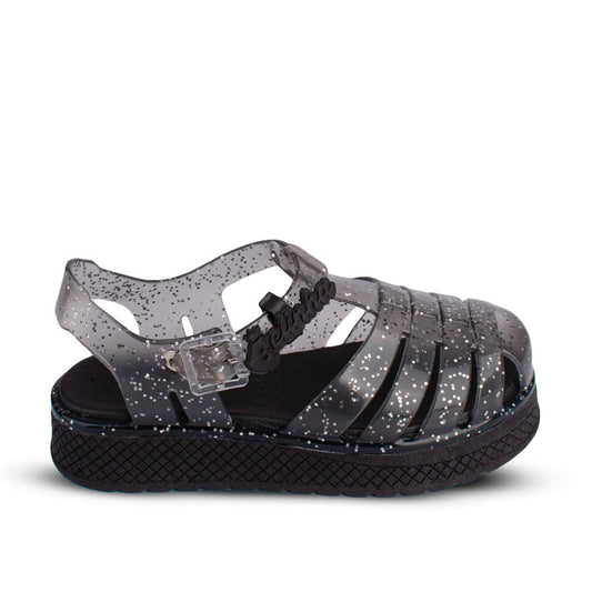 Sandália Infantil Menina Kidy Belinha Gloss Fumê Glitter Elegância e Brilho - Kidy Calçados - Sandália e Papete
