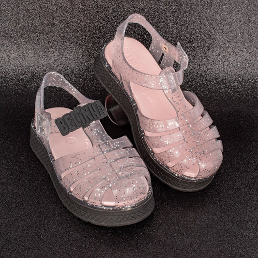 Sandália Infantil Menina Kidy Gloss Belinha Preto Glitter Delicada - Kidy Calçados - Sandália e Papete