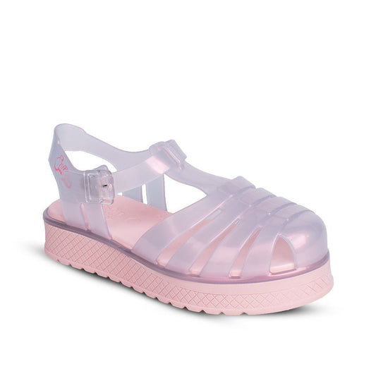 Sandália Infantil Menina Kidy Gloss Nude Leve Brilhante Fivela de Ajuste - Kidy Calçados -