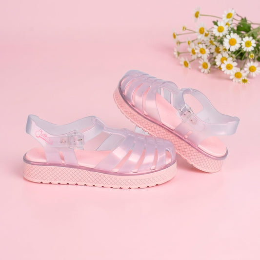Sandália Infantil Menina Kidy Gloss Nude Leve Brilhante Fivela de Ajuste - Kidy Calçados -