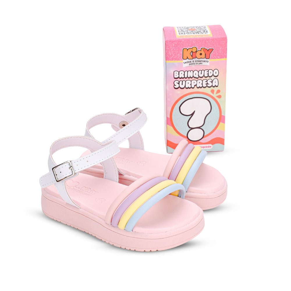 Sandália Infantil Menina Kidy Mini Flatform Com Brinquedo Surpresa Branco - Kidy Calçados -