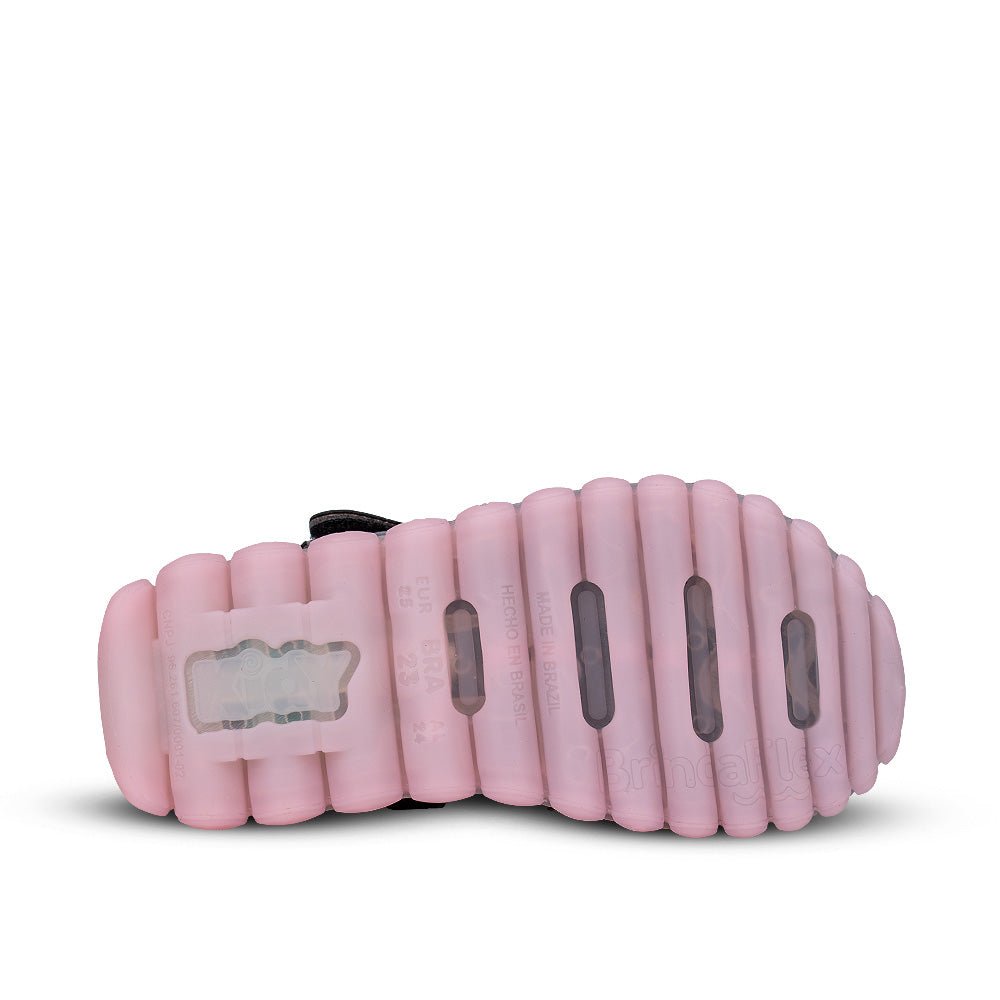 Sandália Infantil Menina Kidy Preto Brinca Flex Preto Estrela Luz E Led - Kidy Calçados -