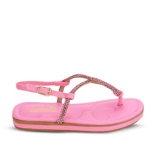 Sandália Infantil Menina Rasteira Kidy Flat Rosa Conforto Verão - Kidy Calçados -