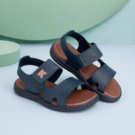 Sandália Infantil Menino Kidy Flex Anatômica Marinho e Caramelo Velcro e Palmilha EVA - Kidy Calçados -