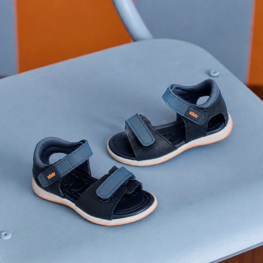 Sandália Infantil Menino Kidy Fly Baby Marinho Esportiva Velcro Duplo - Kidy Calçados -