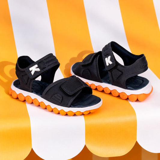 Sandália Infantil Menino Kidy Marinho/Laranja Brinca Flex - Kidy Calçados -