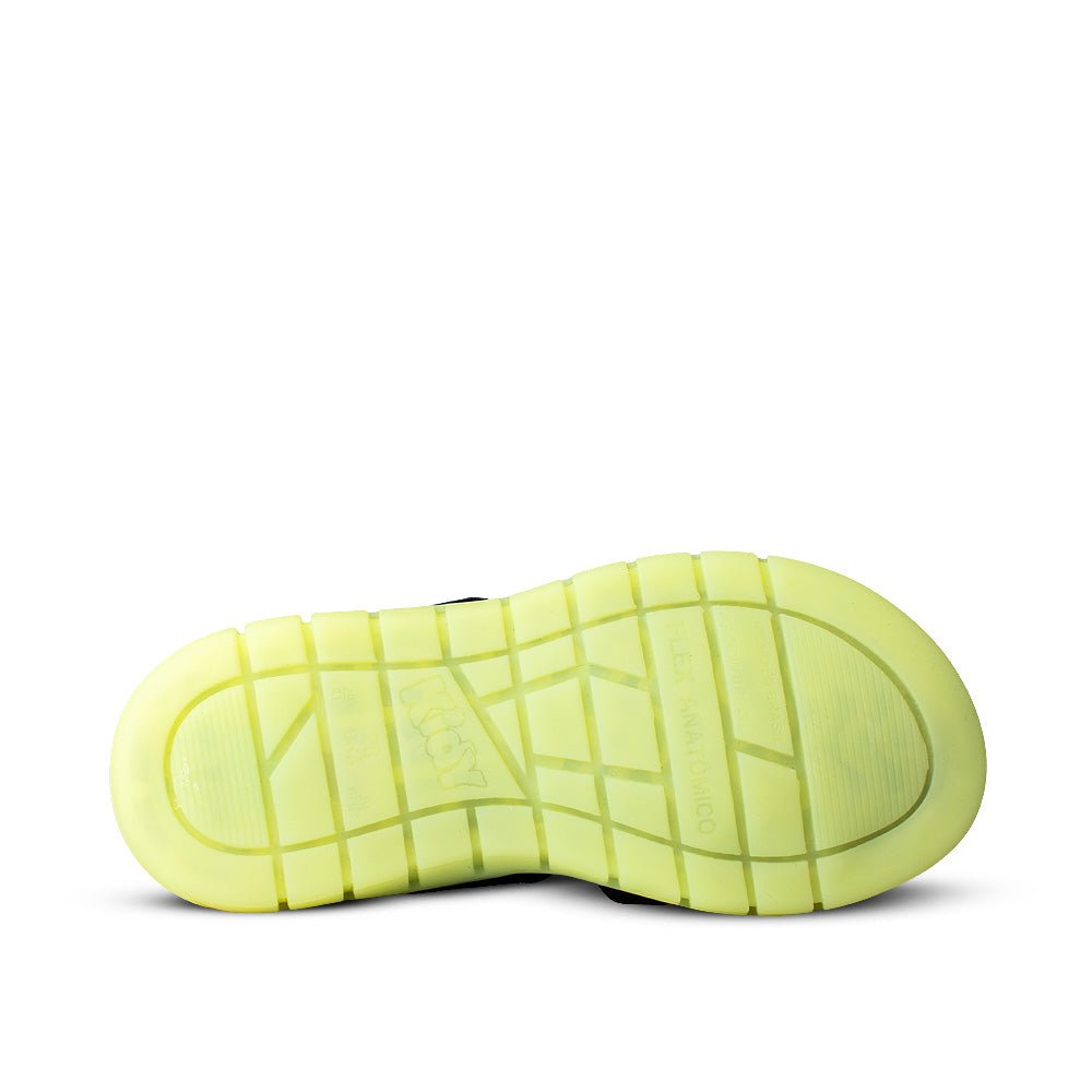 Sandália Infantil Menino Kidy Wave Light Marinho e Verde Neon Pisca - Pisca e Velcro - Kidy Calçados -