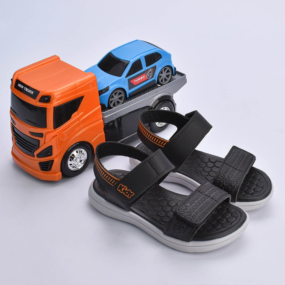 Sandália Kidy Toys Baby Preto e Laranja - Kidy Calçados - Sandália e Papete