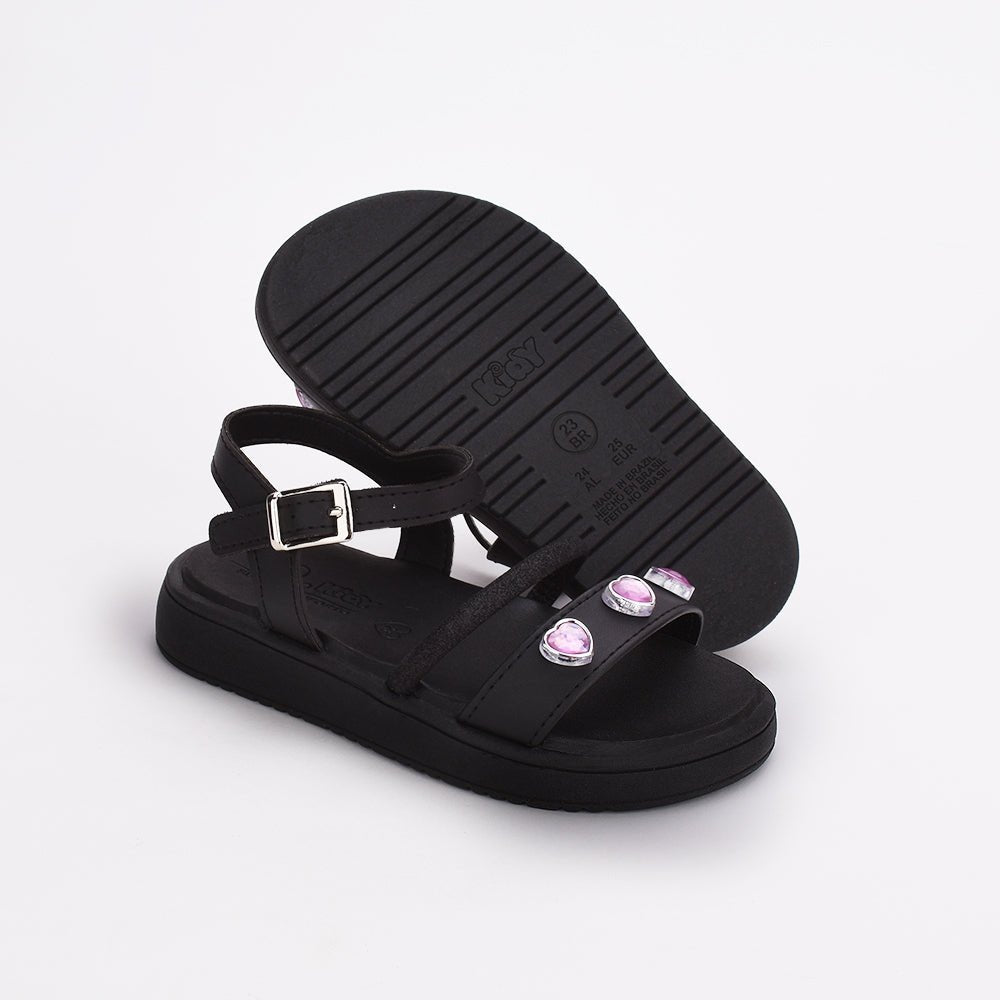 Sandália Menina Infantil Kidy Mini Flat Form Branco e Rosa - Kidy Calçados -