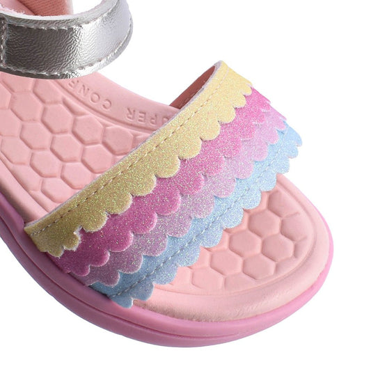 Sandália Menina Infantil Kidy Toys Baby Prata Colorido - Kidy Calçados - Sandália e Papete