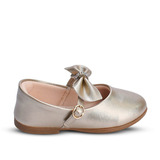 Sapatilha Menina Infantil Kidy Bebê Ouro com Strass - Kidy Calçados - Sapatilha
