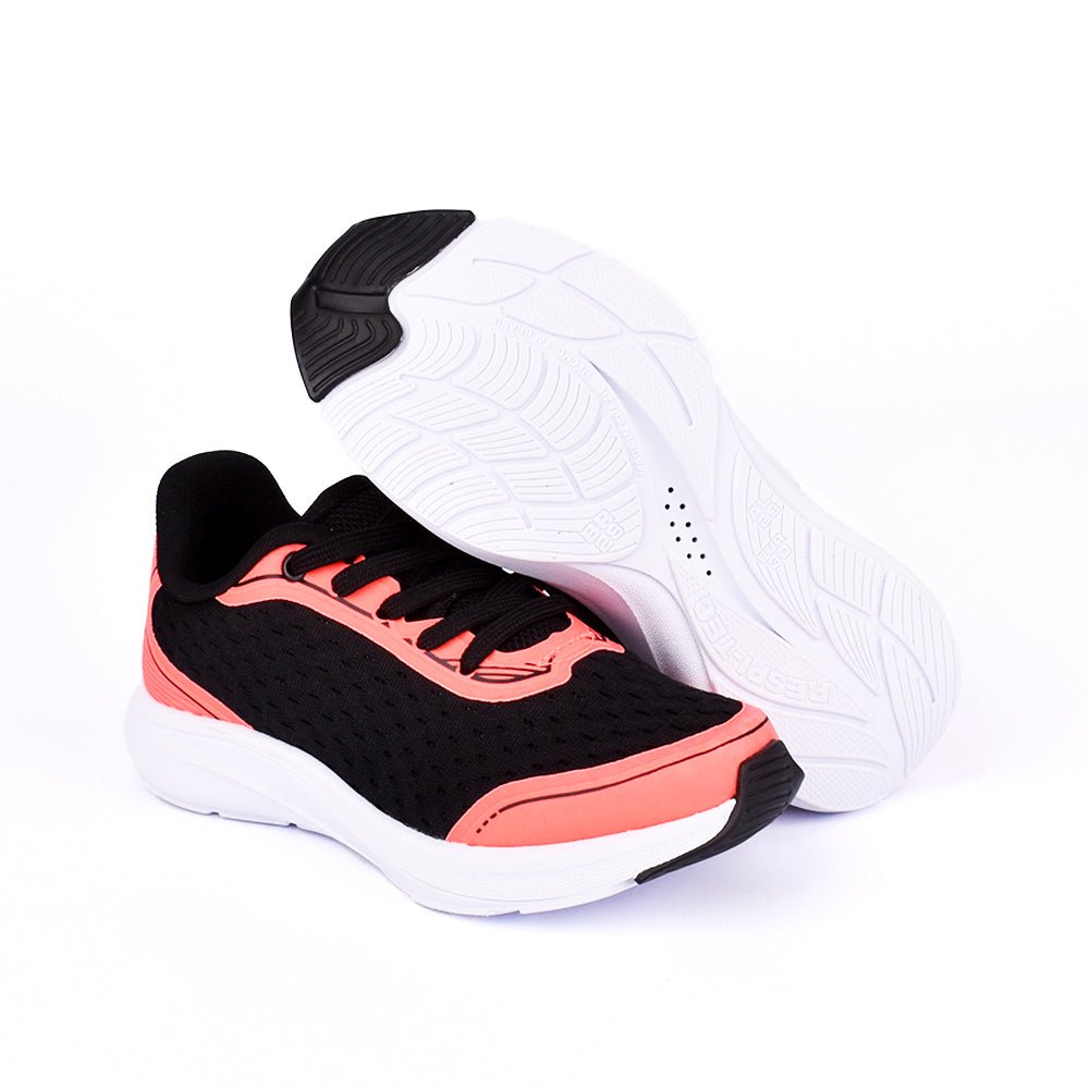 Tênis Infantil K360 2 Esportivo Preto e Coral - Kidy Calçados - Tênis