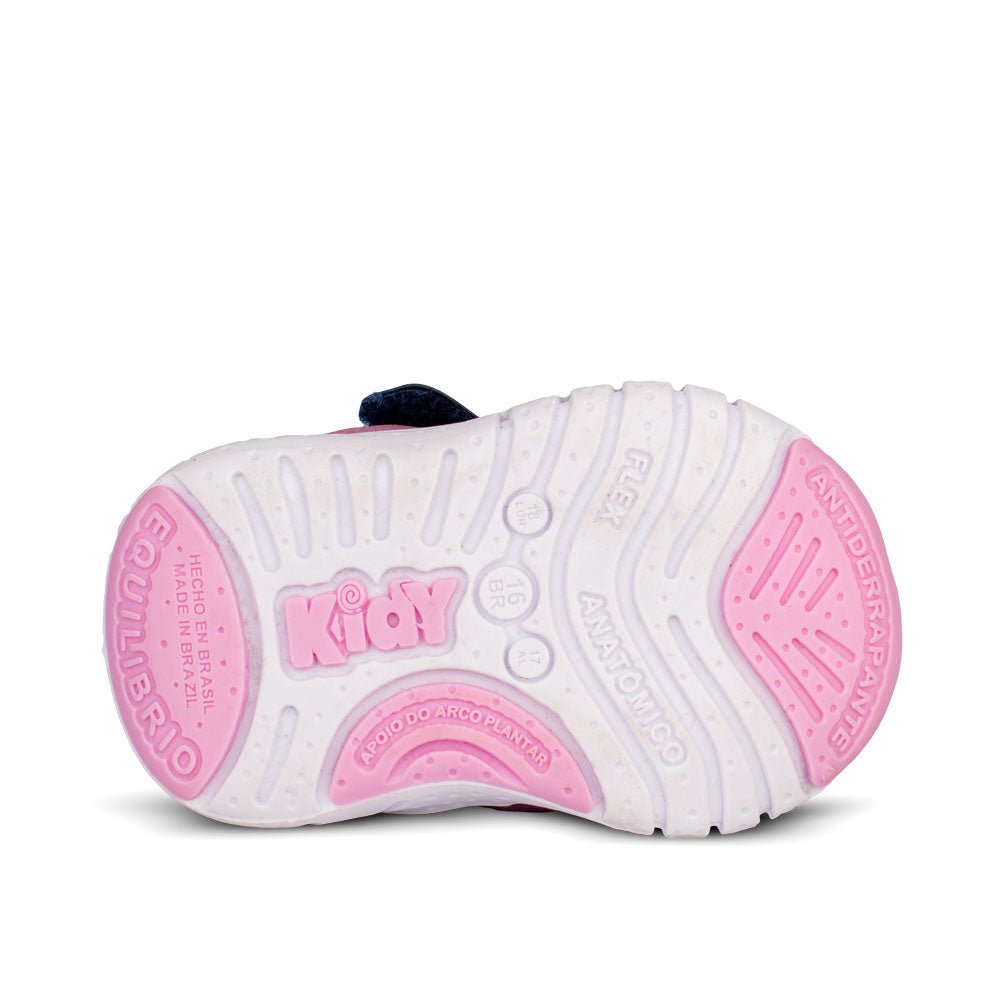 Tênis Infantil Kidy Equilíbrio Marinho e Rosa Conforto e Estilo - Kidy Calçados -