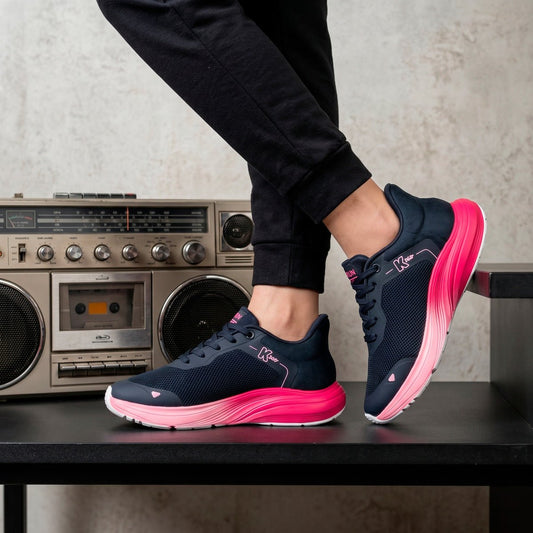 Tênis Infantil Menina K - 360 Kidy Super Leve Marinho Pink e Rosa Sola EVA e Cadarço - Kidy Calçados -