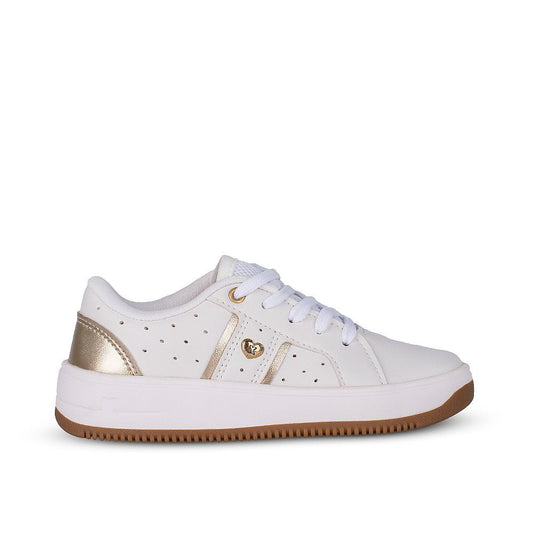 Tênis Infantil Menina K360 Nova York Branco Ouro - Kidy Calçados - Tênis