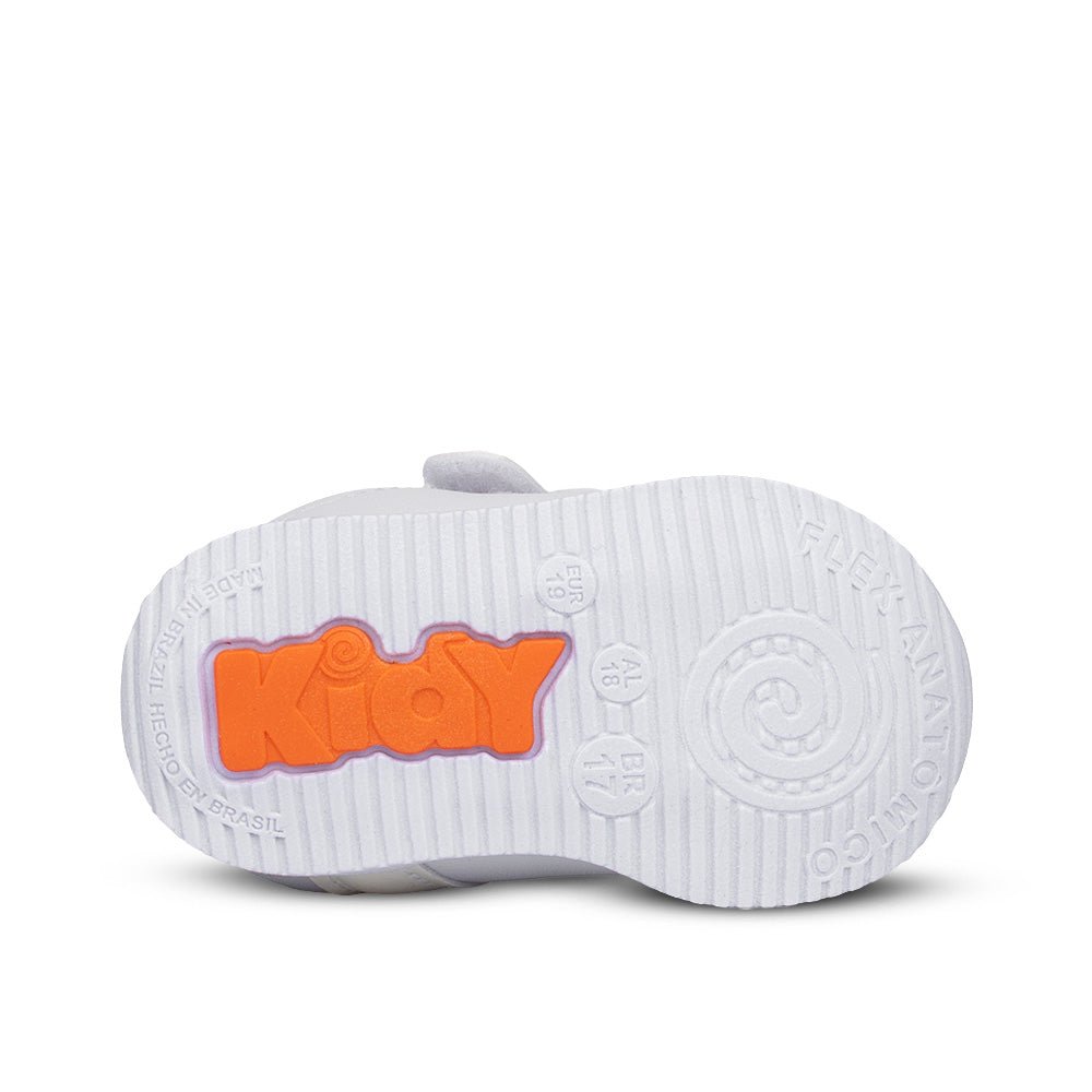 Tênis Infantil Menina Kidy Bebê Casual Branco Holográfico Batizado - Kidy Calçados -