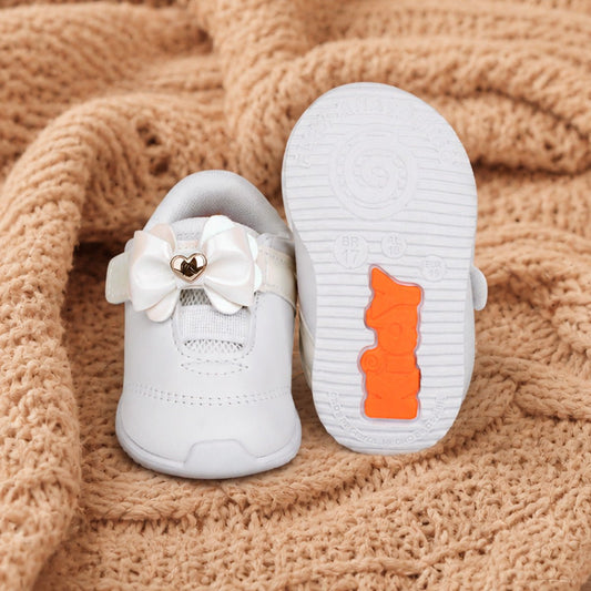Tênis Infantil Menina Kidy Bebê Casual Branco Holográfico Batizado - Kidy Calçados -