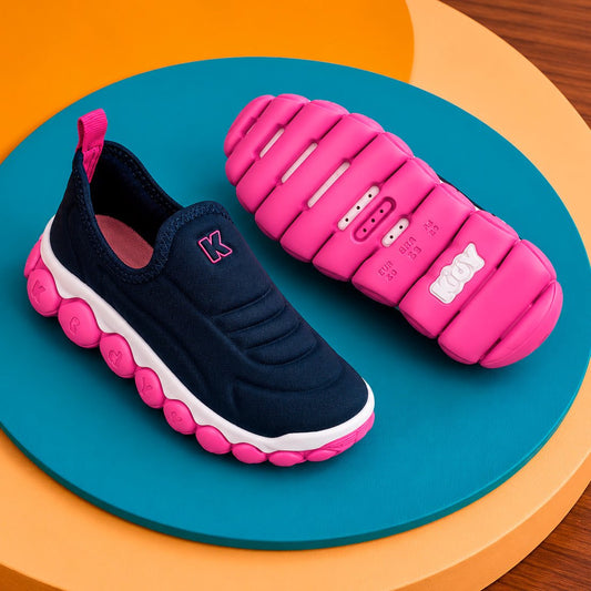 Tênis Infantil Menina Kidy Brinca Flex Ultra Flexível Azul Marinho e Pink - Kidy Calçados -