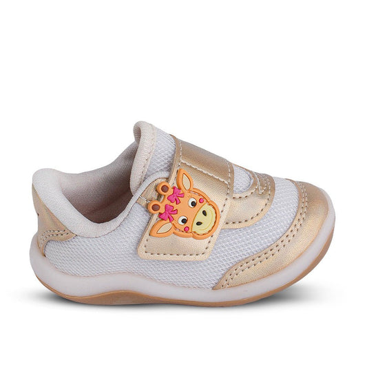 Tênis Infantil Menina Kidy Colors Equilíbrio Ouro Primeiros Passos - Kidy Calçados - Tênis