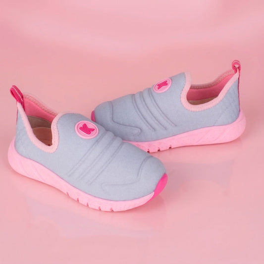 Tênis Infantil Menina Kidy Equilíbrio Cinza/Rosa Primeiros Passos 16 ao 24 - Kidy Calçados -
