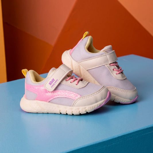 Tênis Infantil Menina Kidy Equilíbrio Off White/Rosa Delicado Primeiros Passos - Kidy Calçados -