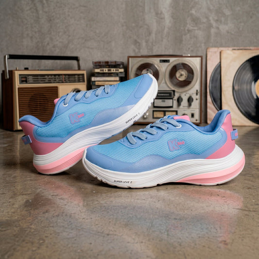 Tênis Infantil Menina Kidy K - 360 Super Leve Azul/Rosa Esportivo Confortável - Kidy Calçados -