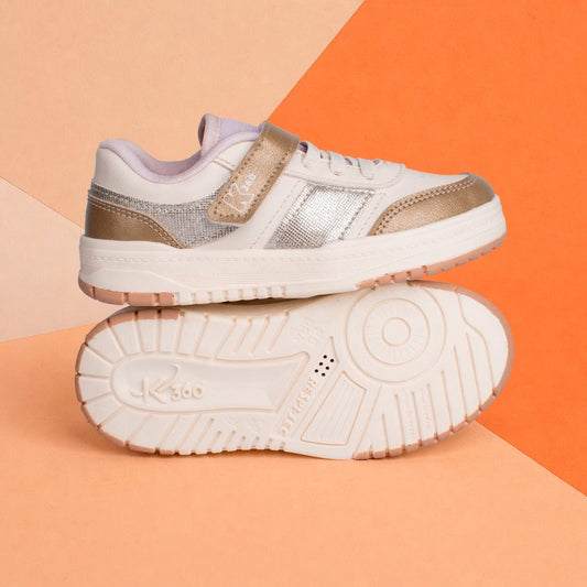 Tênis Infantil Menina Kidy K360 Estilo Casual Respitec Off White Moderno - Kidy Calçados -