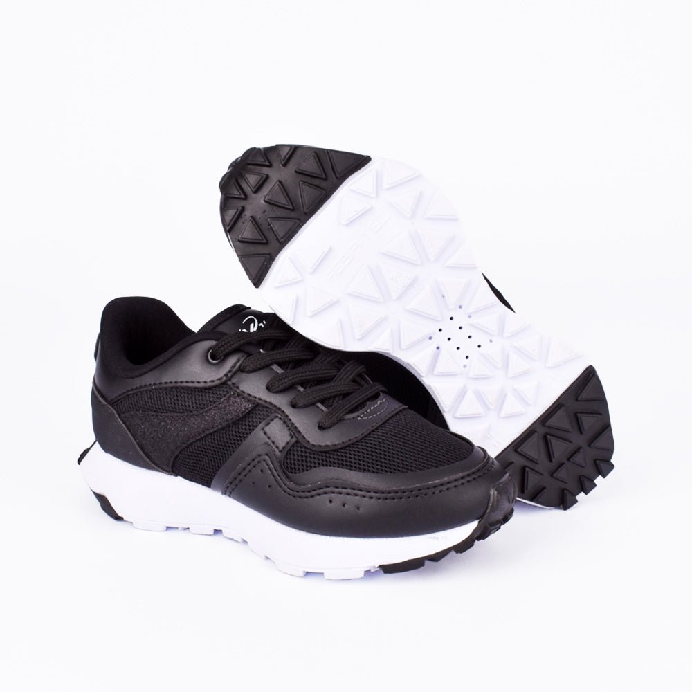Tênis Infantil Menina Kidy K360 Jogger Glitter Preto Estilo e Conforto - Kidy Calçados - Tênis