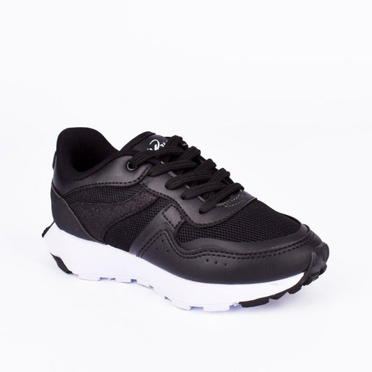 Tênis Infantil Menina Kidy K360 Jogger Glitter Preto Estilo e Conforto - Kidy Calçados - Tênis