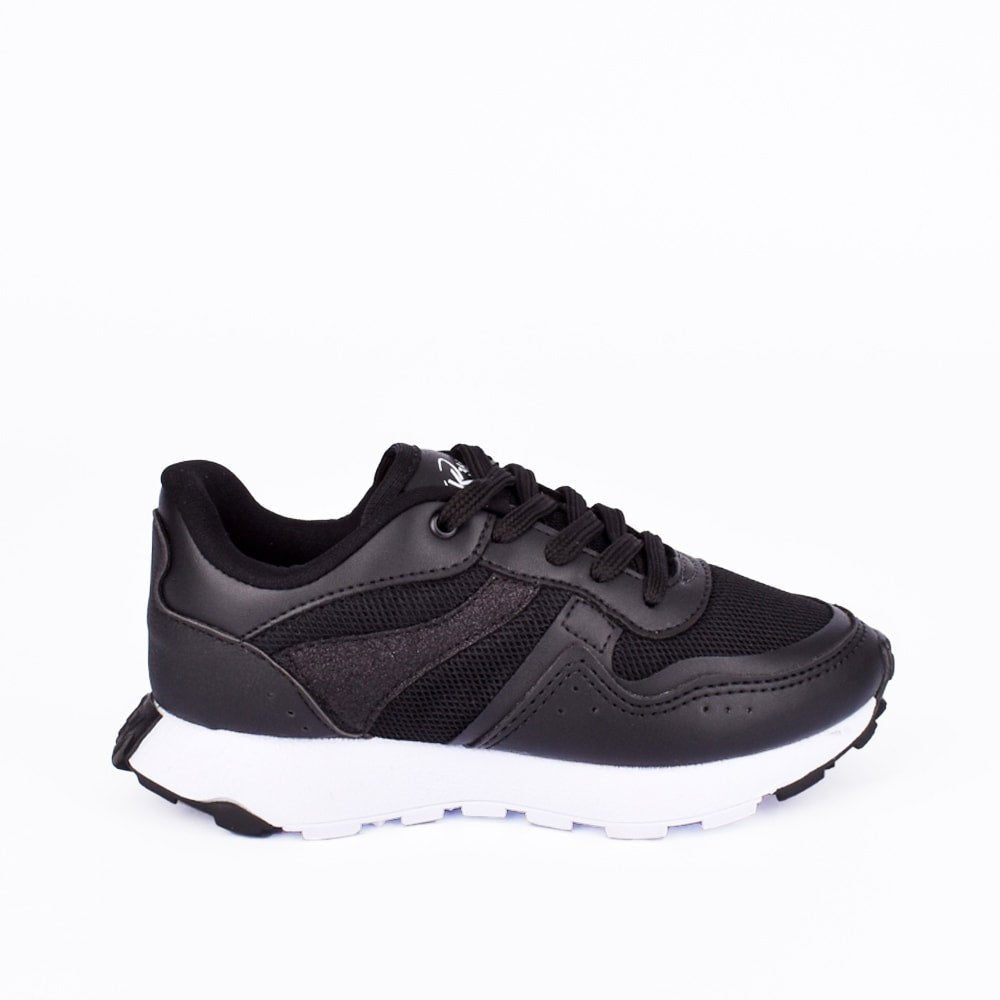Tênis Infantil Menina Kidy K360 Jogger Glitter Preto Estilo e Conforto - Kidy Calçados - Tênis