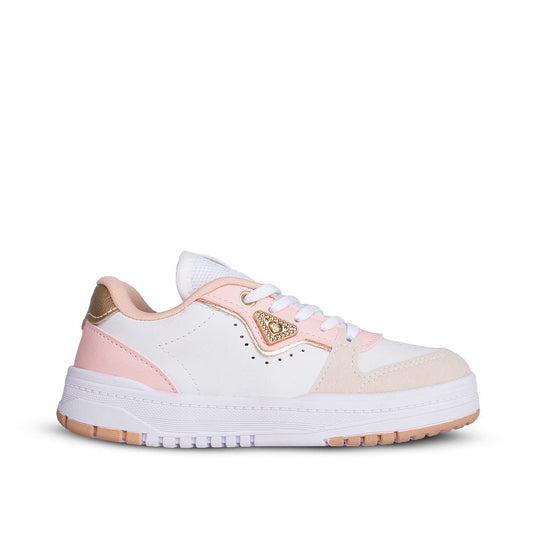 Tênis Infantil Menina Kidy K360 Respitec Branco com Rosa e Ouro Tecnologia e Estilo - Kidy Calçados -