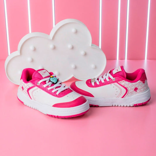 Tênis Infantil Menina Kidy K360 Respitec Branco/Pink Belinha - Kidy Calçados -