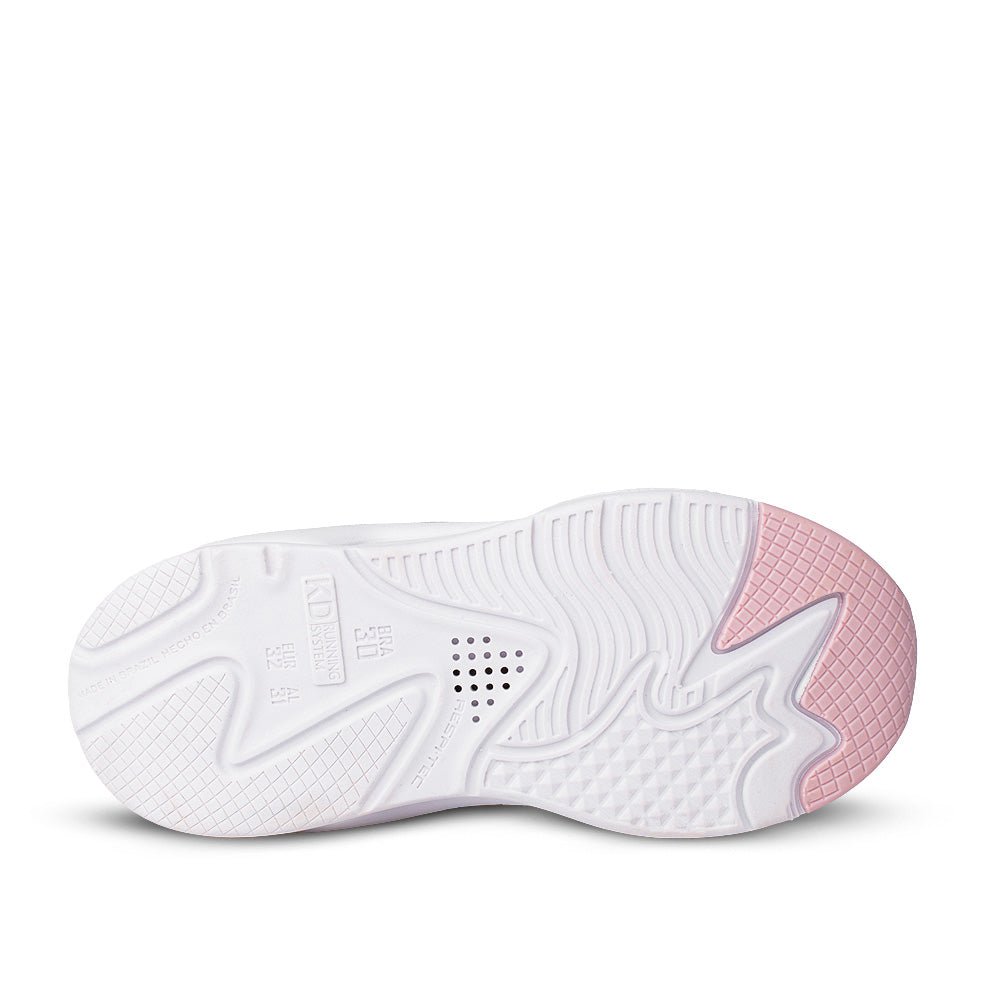 Tênis Infantil Menina Kidy K360 Retrô Rebecca Bonbon Branco/Rosa - Kidy Calçados -