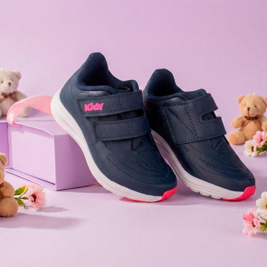 Tênis Infantil Menina Kidy Super Conforto Respitec Marinho e Pink - Kidy Calçados - Tênis