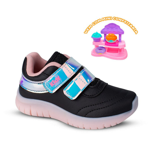 Tênis Infantil Menina Kidy Ultra Flex Preto Macio Anatômico - Kidy Calçados -