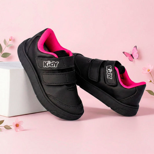 Tênis Infantil Menina Usefull College Preto e Pink Kidy - Kidy Calçados - Tênis