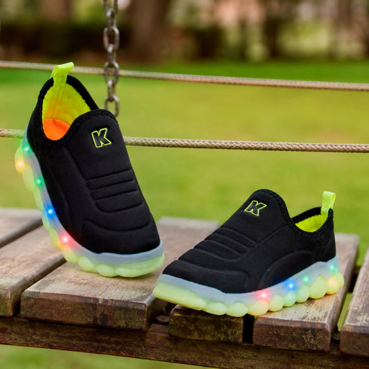 Tênis Infantil Menino Kidy Brinca Flex Preto Luz E Led - Kidy Calçados -