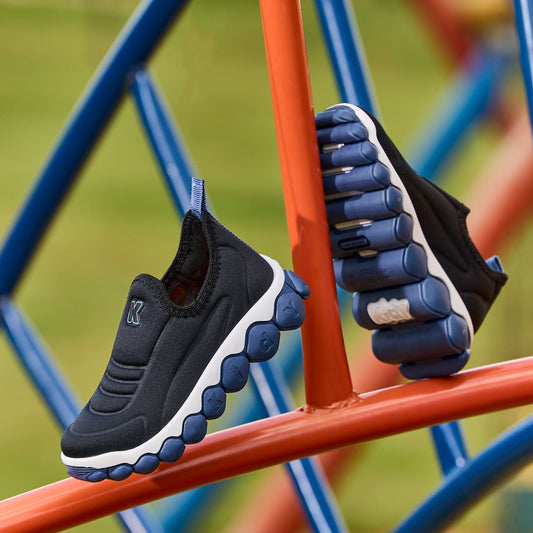 Tênis Infantil Menino Kidy Brinca Flex Ultra Flexível Preto e Azul Marinho - Kidy Calçados -