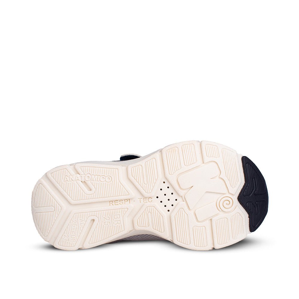 Tênis Infantil Menino Kidy Energy Baby Respitec Off White/Marinho Moderno - Kidy Calçados -