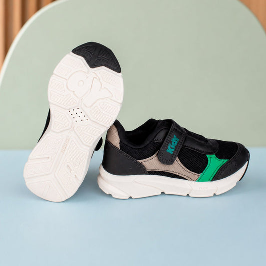 Tênis Infantil Menino Kidy Energy Baby Respitec Preto/Verde Esportivo - Kidy Calçados -