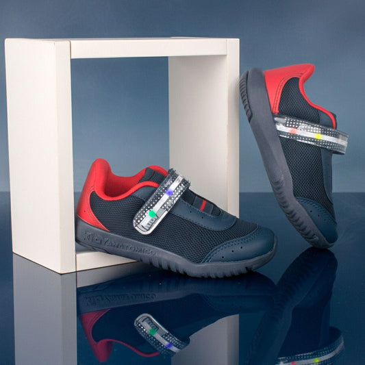 Tênis Infantil Menino Kidy Flex Light Marinho e Vermelho Conforto e Flexibilidade - Kidy Calçados - Tênis