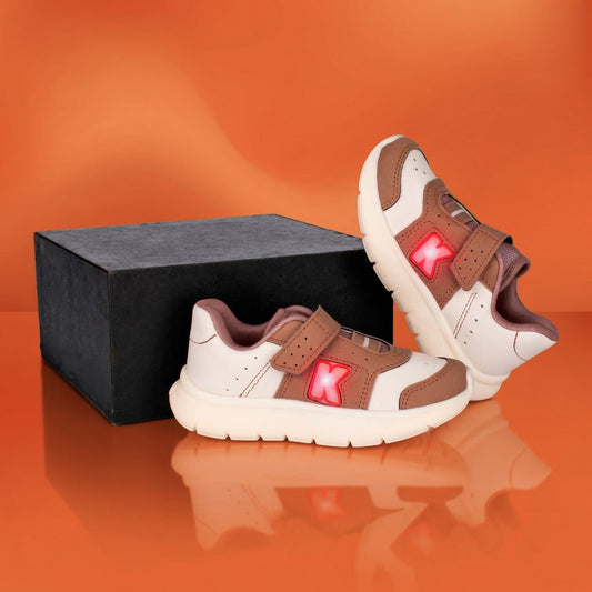Tênis Infantil Menino Kidy Flex Light Off White Camel Anatômico Escolar - Kidy Calçados -