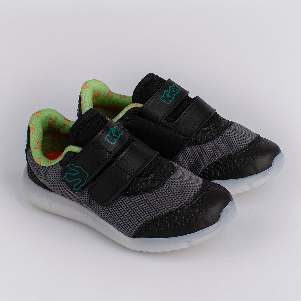 TENIS INFANTIL MENINO KIDY FLEX LIGHT PRETO/GRAFITE/VERDE - Kidy Calçados - Tênis